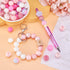 80Pcs 15mm Colorful Round Silicone Beads Pink Series Silicone Focal Beads Keychain Lanyards Beaded Pen Spacer Beads 8 Colors for DIY Jewelry Craft...