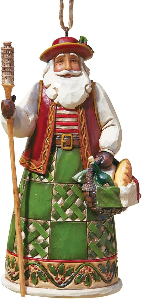 Enesco Jim Shore Heartwood Creek Italian Santa Stone Resin Hanging Ornament, 4.75, Multi Color...