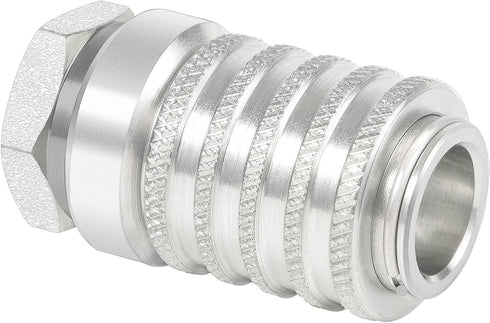 PD222 Series PD Steel Test Port and Diagnostic Equipment Quick Coupler with Female Pipe Thread, 1/8" Body Size, 1/8"-27 NPTF Thread Size, 1.67" Le...
