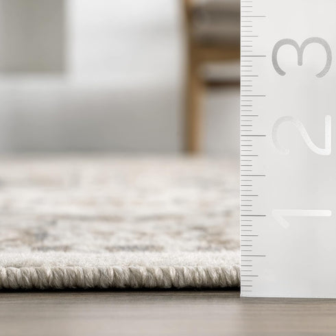 nuLOOM 2x8 Becca Traditional Tiled Area Rug, Beige, Faded Transitional Design, Stain Resistant, For Bedroom, Dining Room, Living Room, Hallway, Of...