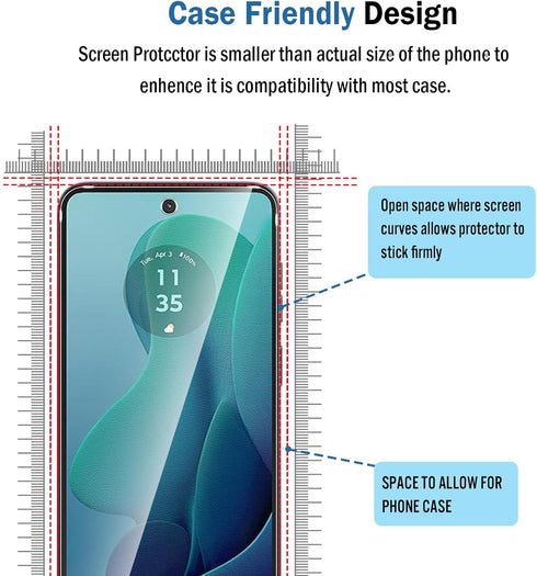 2 Pack Compatible with Moto G 5G 2024 Screen Protector,Full Coverage 9H Tempered Glass Film,HD Clear Scratch Resistant,Bubble-Free for Motorola Mo...