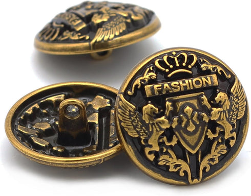 14 Pieces Antique Gold Blazer Buttons, Crown Lion Metal Shank Blazer Buttons Set for Sewing Coats Suits Blazers...