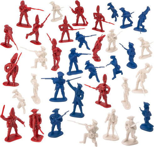BMC Revolutionary War Plastic Army Men - 34 British, American, French Soldiers...