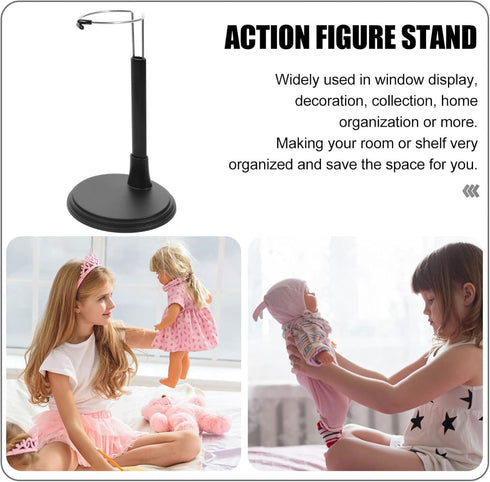 Kisangel Action Figure Display 2pcs Black Doll Stand Action Figure Stand Adjustable Doll Stand Model for Support Bracket Dolls Action Figure Stand...