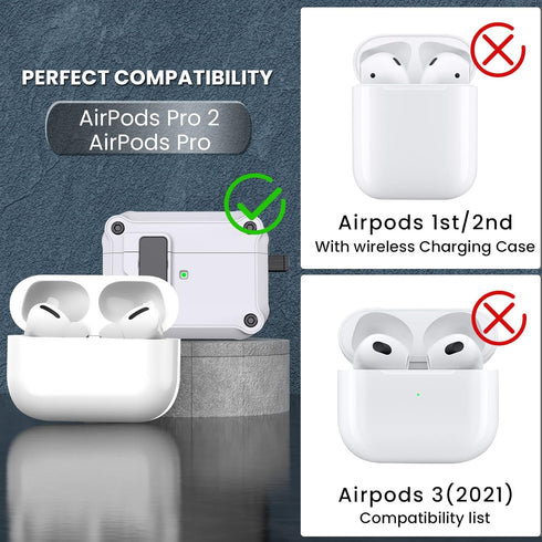 Lopnord for AirPod Pro Case Cover (2023/2022/2019) with Cleaner kit, Automatic Lock Shockproof Case Compatible with AirPods Pro 2nd Generation/1st...