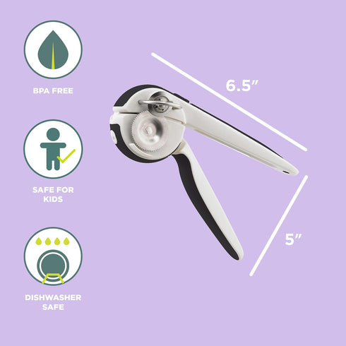 Chef'n EzSqueeze One-Handed Can Opener (Black and Meringue)...