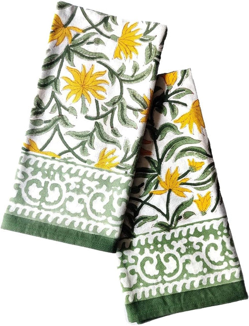 ATOSII Tropical Summer 100% Cotton Cloth Napkins, Handblock Print Designer Soft Durable Table Linen, Perfect for Dinners, Weddings, Cocktail, Part...