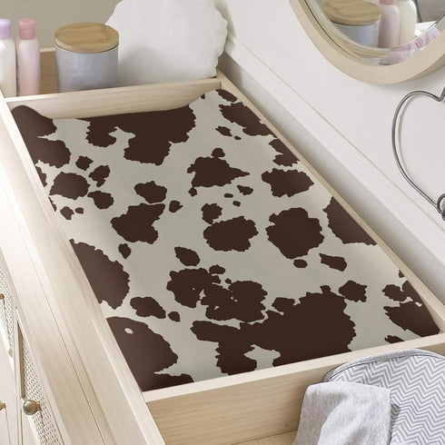 Cows Print Stretchy Changing Pad Covers Ultra Soft Breathable Diaper Changing Table Cover for Baby Boys Girls,Fit Standard 16 x 32 Inch Changing M...