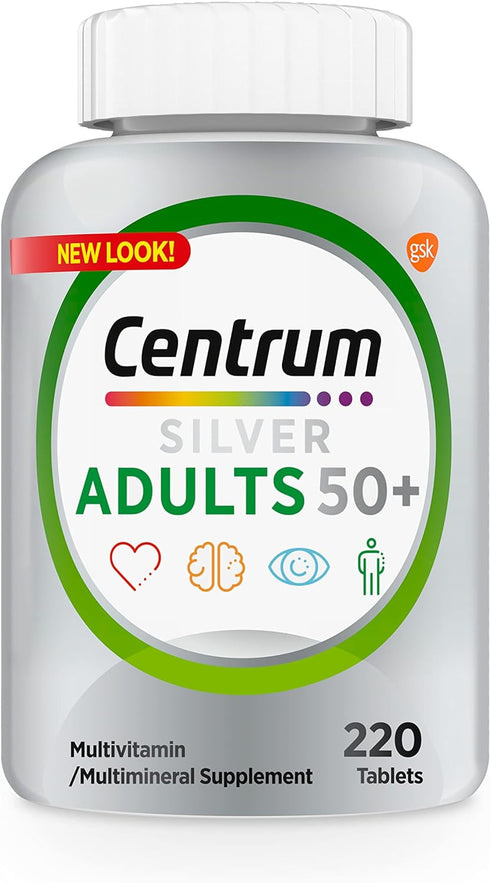 Centrum Silver Multivitamin for Adults 50+, Gluten Free, Non-GMO, Supports Memory and Cognition...