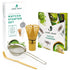 Jade Leaf Matcha Traditional Starter Set - Bamboo Matcha Whisk (Chasen), Scoop (Chashaku), Stainless Steel Sifter, Fully Printed Handbook - Japane...