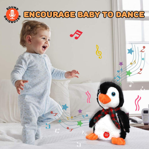 TOY Life Plush Penguin Baby Musical Talking Toys Infant Toys for Baby 24 Months - Stuffed Newborn Toys with Dancing Singing Toys for Babies Boys G...