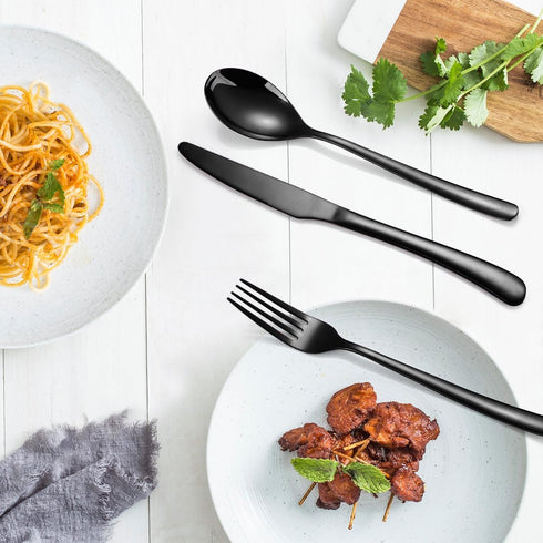 MURRI&MURRDI Stainless Steel Cutlery Set for 1, Reusable Flatware Set with Case, Cutlery Set for Work Stainless Steel Knife Fork Spoon Set 3 Piece...