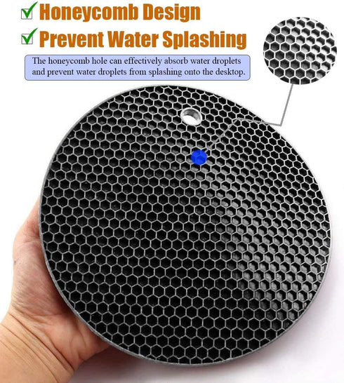 5 Pack Extra Thick Silicone Trivets Heat Resistant Pot Holder and Oven Mitts,Trivets for Hot Dishes,Nonslip Insulation Honeycomb Rubber Hot Pads f...