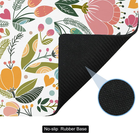 Small Mouse Pad Cute, Mini Mouse Pads for Wireless Mouse and Laptop, Travel Mousepads with Designs - Abstract Floral, Portable Mousepad with Non-s...
