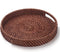 11 inch Rattan Tray, Round Wicker Tray with Cut-Out Handles, Woven Serving Tray for Dining / Coffee Table...