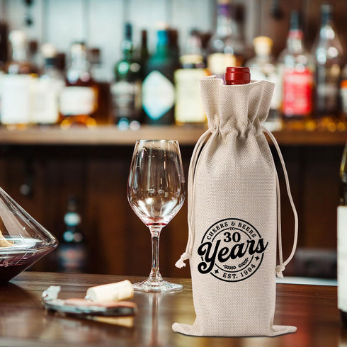 YUANHAO 30th Birthday Wine Bag, 30th Birthday Gifts for Her Him, 30th Birthday Decorations for Her, Cheers And Beers to 30 Years Wine Bag...