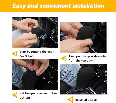 2 PCS Silicone Gear Lever Protectors, Opening-Style Car Shift Covers, Automobile Interior Decoration Replacements, Universal for Most Cars, SUVs a...