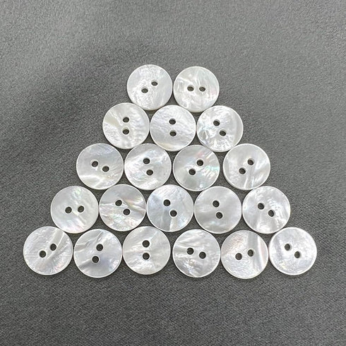 20 Pieces Genuine White Mother of Pearl Buttons for Shirts Dresses Polo DIY Craft (Diameter 11.5MM) MOP 2 Holes Buttons...