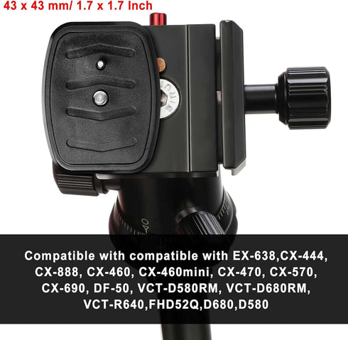 2 Pieces Tripod Quick Release Plate Tripod Adapter Mount Camera Tripod Adapter Plate Parts for Tripods and Cameras Tripod Mount QB-4W (43 x 43 mm/...