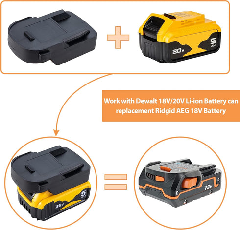 Adapter Converter for Dewalt 20V DCB205 DCB206 Li-ion Battery to Ridgid AEG 18V Hyper li-ion Power tool Battery...