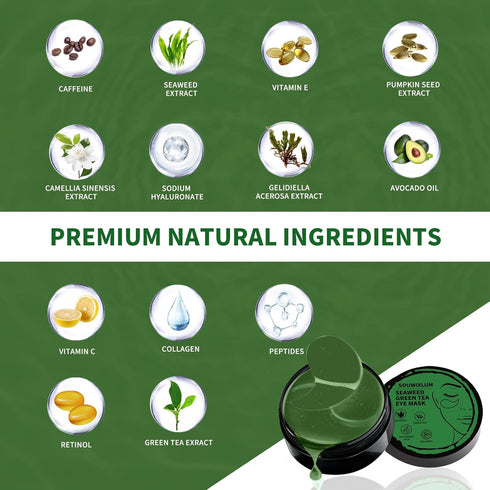 Under Eye Patches for Puffy Eyes 70PCS, Seaweed Eye Mask for Dark Circles and Puffiness, Under Eye Mask Patches Skincare, Eye Gel Pads, Eye Patche...