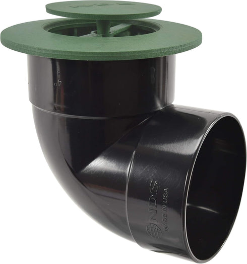 NDS 422G Pop-Up Drainage Emitter with Elbow fits 4-Inch Sewer and Drain Pipe, Works with Drainage Systems Including Catch Basins, Green...