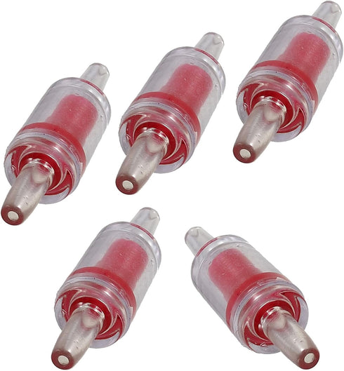 Plastic Air Pump Check Valves, Non-Return Check Valve for Fish Tank, 2.1x 0.58 Inch (Red 5 Pcs)...