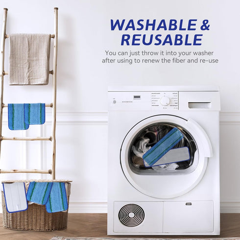 Upgraded Replacement Microfiber Mop Pads for Rubbermaid Commercial 18 Inch Mop 17 Inch Mop, Reusable Wet & Dry Commercial Cleaning Flat Mop System...