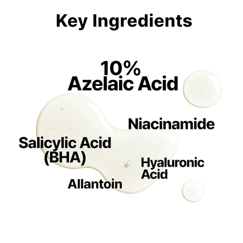 10% Azelaic Acid Serum with Niacinamide, Salicylic Acid, Allantoin, Rosacea Treatment for Face Redness Relief, Reduce Cystic Acne Scar, Pimples, N...