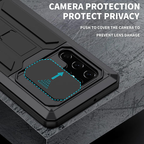 for Samsung Galaxy S22 Ultra 5G Case, Aluminum Metal Gorilla Glass Waterproof Shockproof Military Heavy Duty Sturdy Protector Cover Hard Case for ...