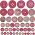 Round Resin Buttons 200PCS Mixed Pink for Crafts Sewing DIY Manual Button Painting DIY Handmade Ornament Buttons...