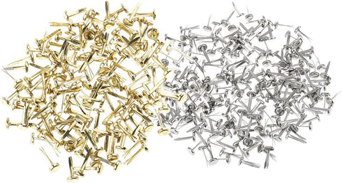 Sowaka Mini Brads 50 Pcs Glod 50 Pcs Silver Round Metal Paper Fasteners for Art Craft Handmade Project Scrapbooking DIY Office School Supplies...