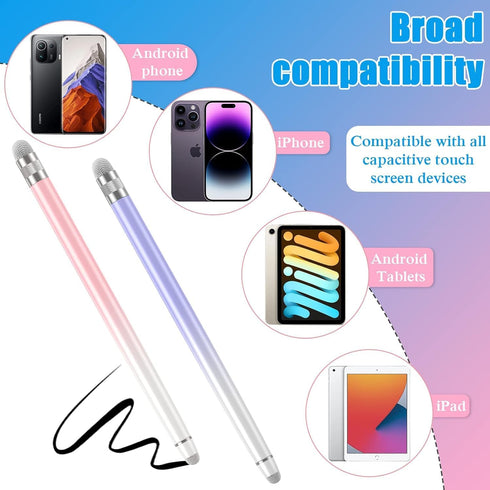 2PCS Stylus Pens for Touch Screens,Stylus Pen for iPhone/iPad/Tablet Android/Microsoft Surface,Compatible with All Touch Screens(White Pink/White ...