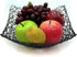 Black Fruit Bowl for Kitchen Counter 8.86 x 3.74 inches, (not large) Decorative Countertop Metal Wire Basket handmade for Fruits, Breads, Snacks...