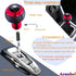 Arenbel 5 Speed Leather Car Shifter Handle Manual Gear Stick Shift Lever Knobs Replacement Fit Most MT Trucks Vehicles, Red...
