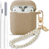 Flower Engraved Case for Airpods 2nd Generation Case Cover with Cleaner Kit, Stylish Silicone Skin Protective Case with Luxury Pearl Keychain for ...