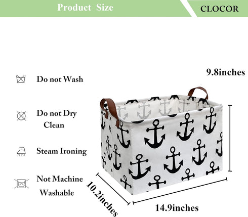 CLOCOR Rectangular Storage Basket,Collapsible Cute Pattern Storage Bin,Waterproof Coating Storage Box with Handles ,Gift Baskets, Shelf Basket (An...