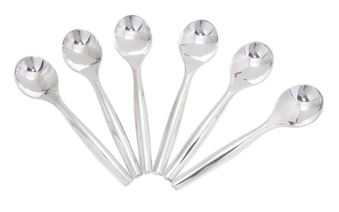 12 Heavy Duty Disposable Plastic Serving Utensils - Six Each (10" Forks & 10" Spoons) - Silver...