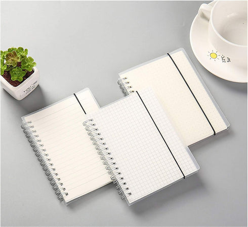 Yansanido 2 Pcs A6 College Ruled Clear Hardcover Spiral Notebooks Journals Planner 5.7 Inch x 4.1 Inch 160 Pages (80 Sheets) Thick Paper (Ruled 2 ...