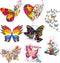 8 Large Sheets Colorful Butterfly Iron on Stickers Patches Cute Flying Animal Heat Transfer Stickers Decals DIY T-Shirt Jeans Backpacks Families C...