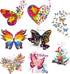 8 Large Sheets Colorful Butterfly Iron on Stickers Patches Cute Flying Animal Heat Transfer Stickers Decals DIY T-Shirt Jeans Backpacks Families C...