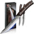 Steak Knives Set Of 2, 4.8 Inch High-Carbon Japanese Stainless Steel Non-serrated Meat Knife With Wood Handle, Damascus Pattern Full Tang Design, ...