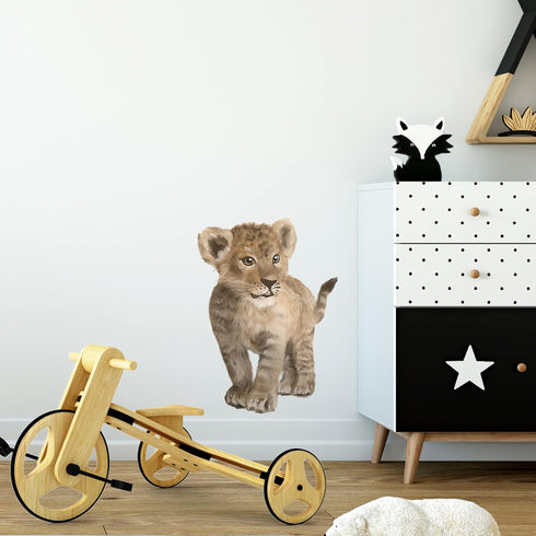ROFARSO Lifelike Cute Lovely Baby Lion Animal Wall Stickers Removable Wall Decals Peel and Stick Wall Art Decorations Home Decor for Kid Nursery B...