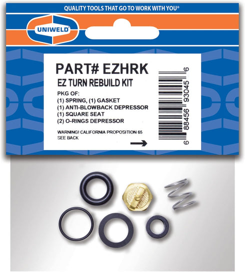 Uniweld EZHRK Ez-Turn® Repair Kit, 1 Ea: Spring, Depressor, Square Seat, O-Ring, Gasket...