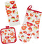 Oven Mitts and Potholders Dish Towles Set 100% Cotton for Perfect for Gifting, Baking, and Everyday Cooking Durable Heat Resistant for Kitchen and...