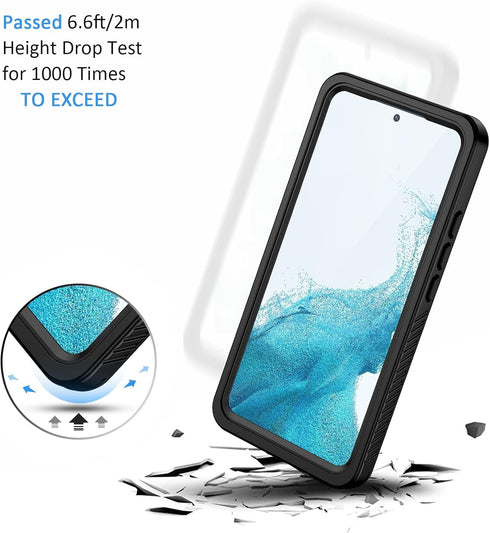 Lanhiem for Samsung Galaxy S22 Case, IP68 Waterproof Dustproof with Built-in Screen Protector, Heavy Duty Full Body Protective Phone Case for Sams...