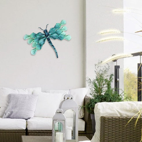 LIFFY Metal Dragonfly Wall Decor Handmade - Outdoor Metal Wall Art Decor for Patio Garden Fence Living Room, Bedroom, Dragonfly Gifts...