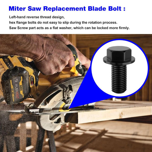 145344-01 Miter Saw Bolt for DeWalt M8 Miter Saw Blade DW703 DW704 DW705 DW706 DW708 DW712 DW715 DW716 DW718, Left Hand Thread, N436564 Miter Saw ...