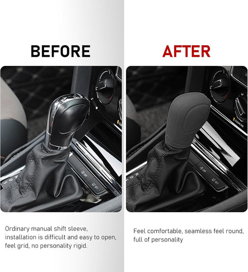 2 PCS Car Gear Shift Head Cover, Comfortable Handle Handbrake Shifter Cover, Anti-Slip Auto Knob Gear Stick Protector, Replacement Decorative Acce...