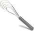 Flat Whisk Silicone Handle Non Slip 10" - 5 Wires Whisk with 10 Heads for Kitchen Cooking by Jell-Cell (Grey)...